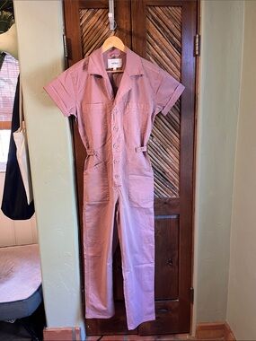 Pistola Pink Utility Jumpsuit with Short Sleeves